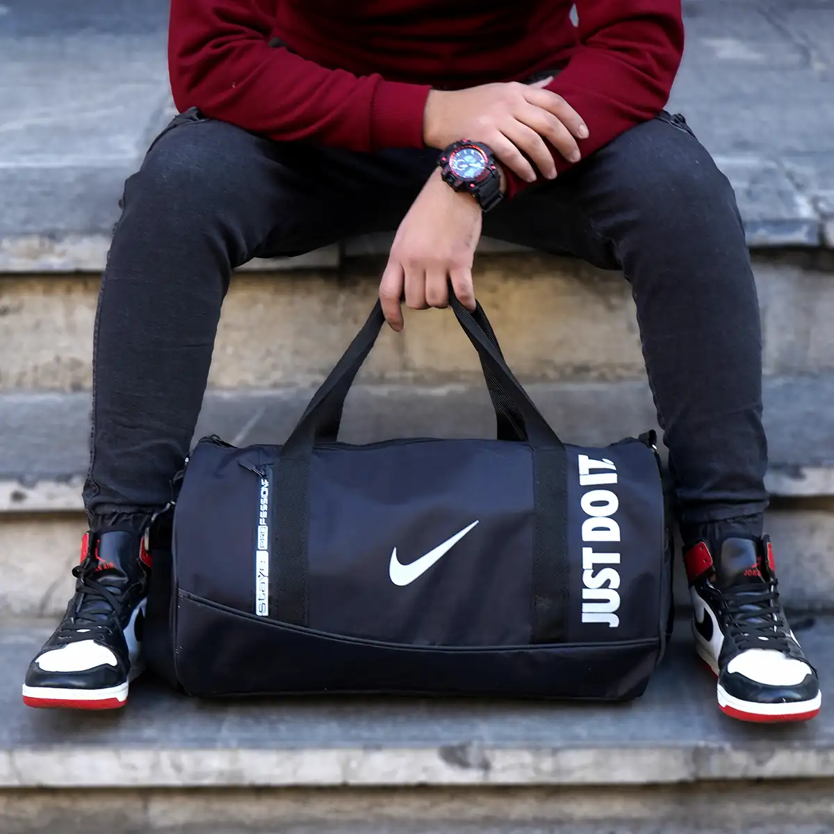 کیف ورزشی just do it مشکی مدل W93