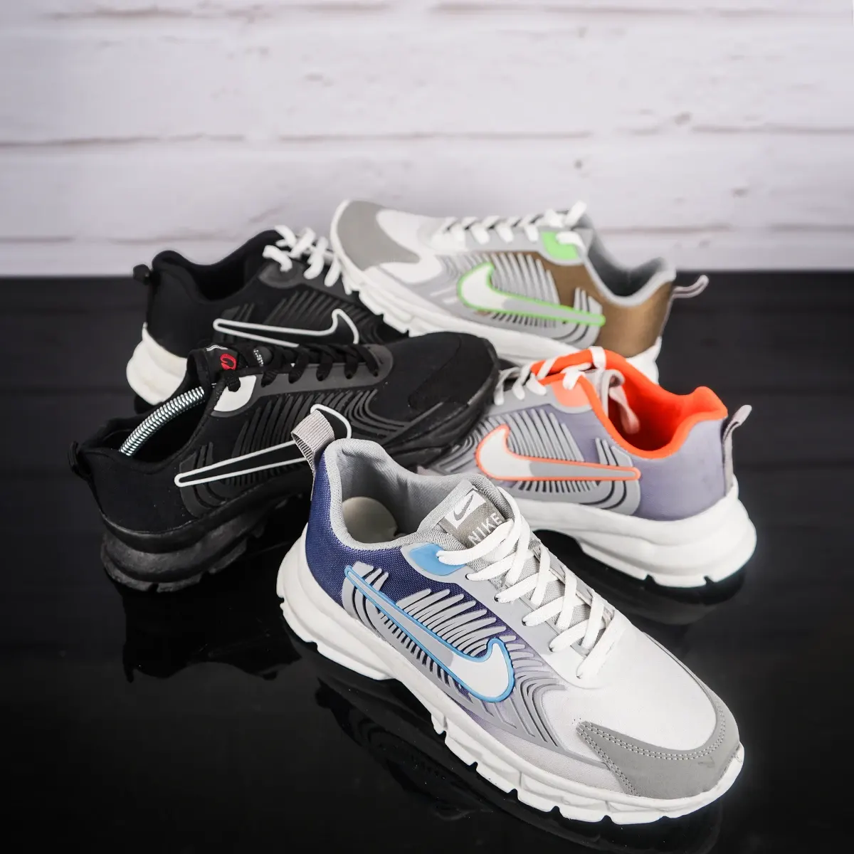 کفش ورزشی مردانه نایک طوسی سبز مدل مدل Farhan