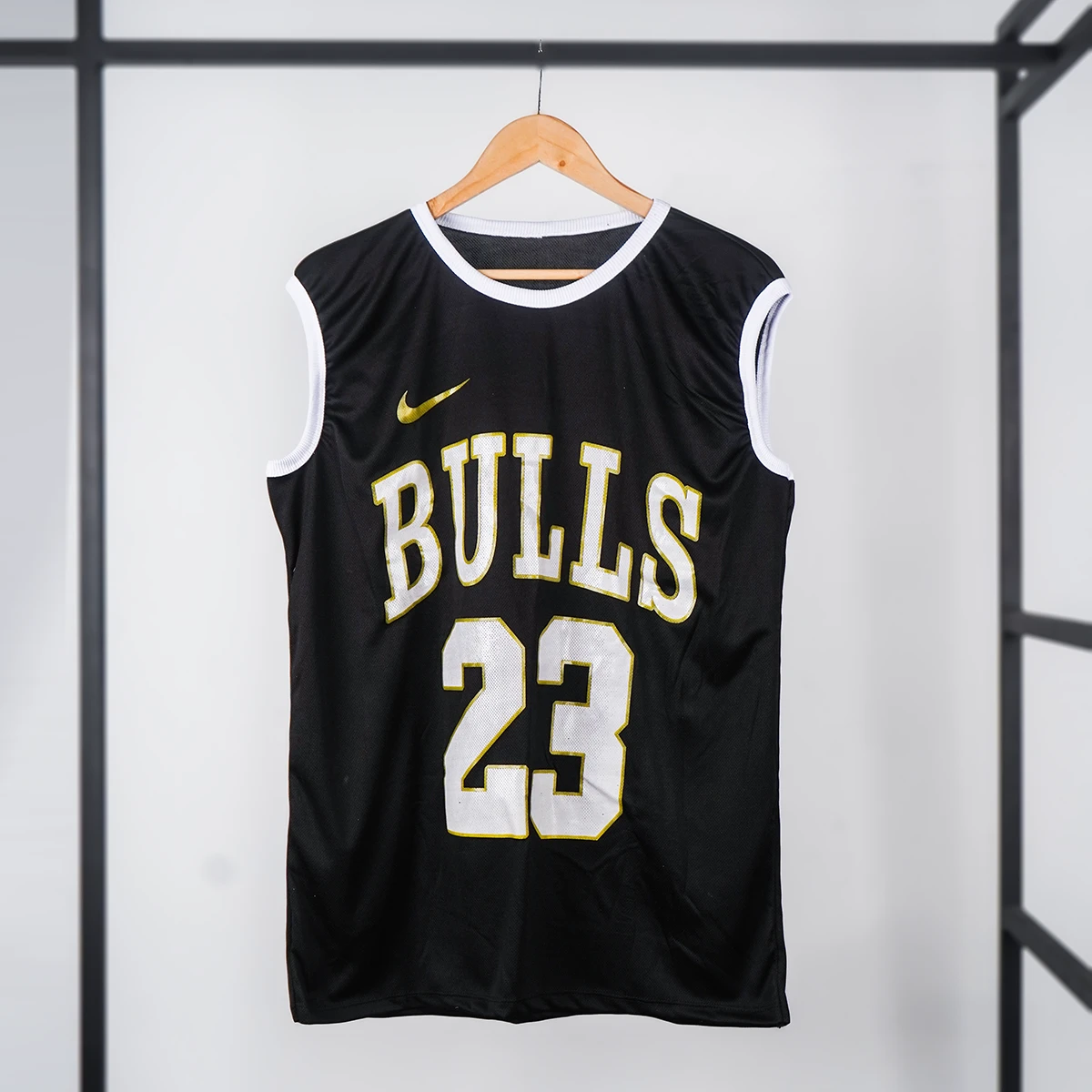 ست رکابی شلوارک مشکی مردانه مدل bulls 23