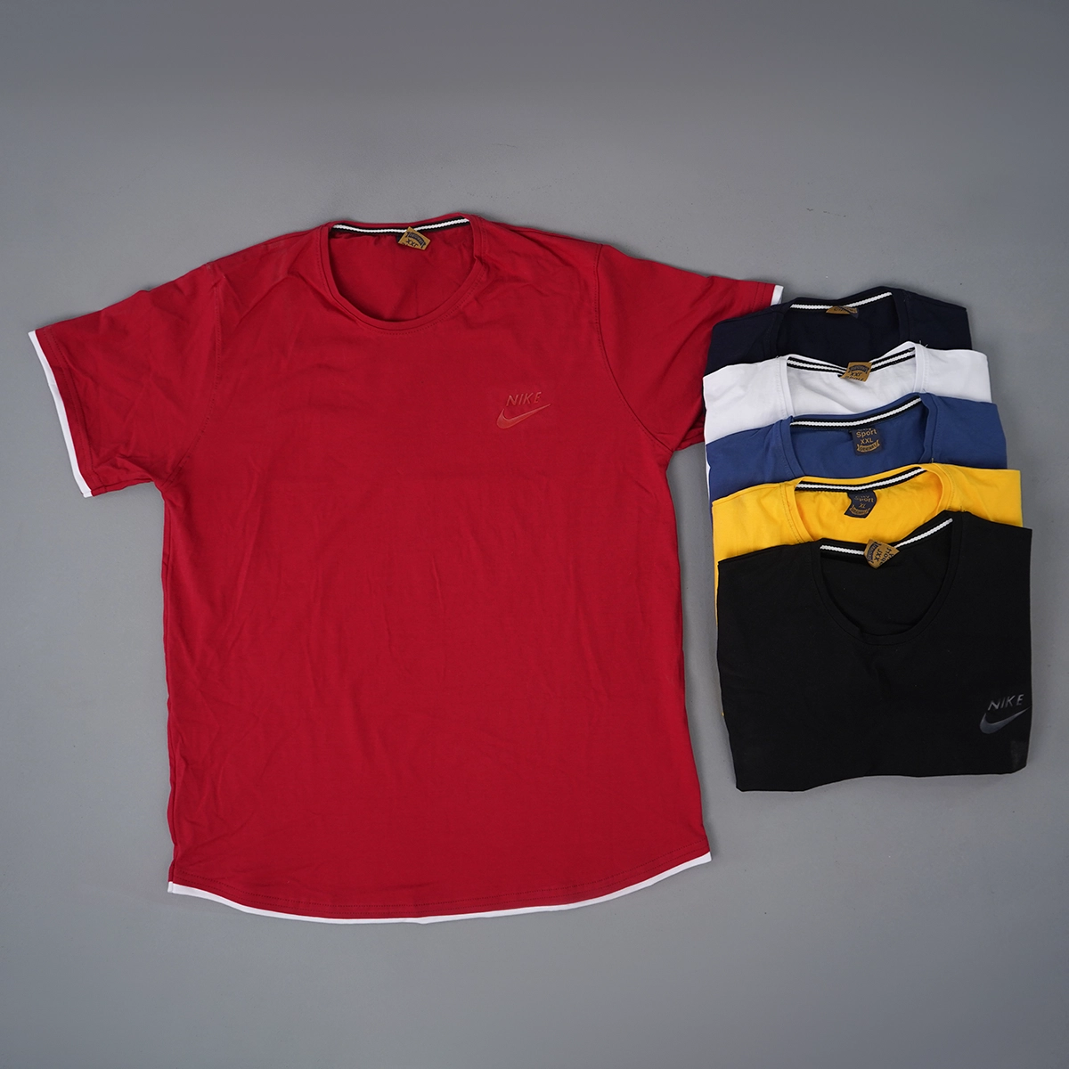 تیشرت یقه گرد قرمز مردانه مدل kamyar