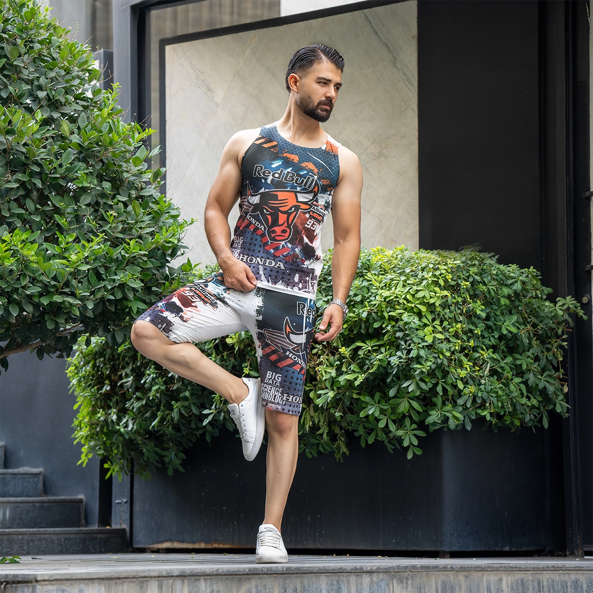 ست رکابی شلوارک مردانه مدل Red Bull