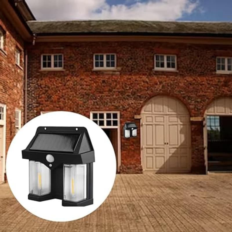 چراغ سولار دیواری دو قلو