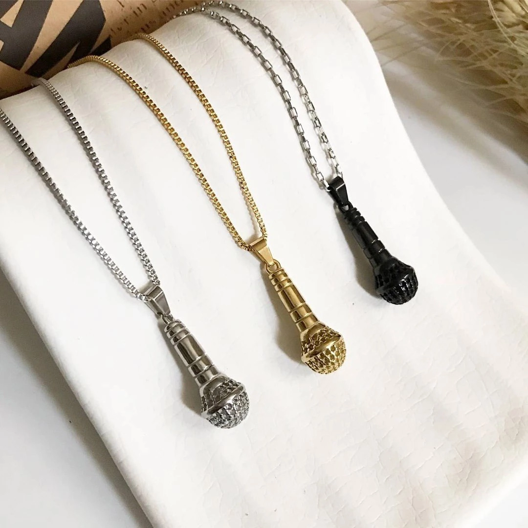 گردنبند میکروفون ( مشکی )