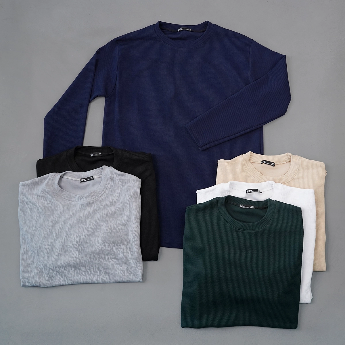 بلوز مردانه آستین بلند سرمه ای مدل Atra