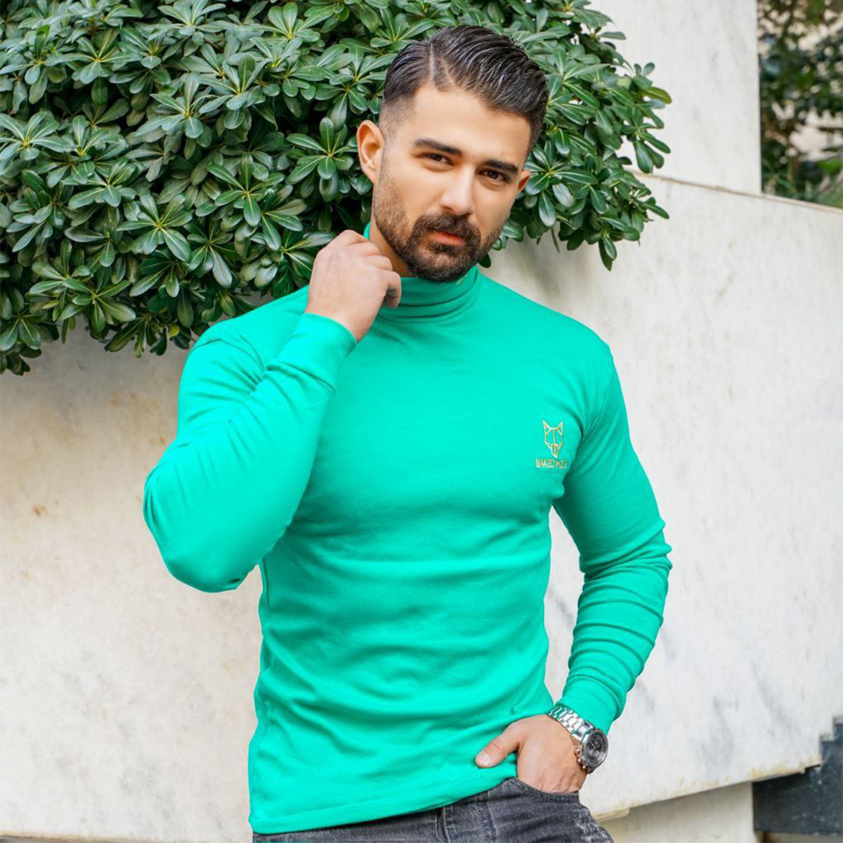 یقه اسکی مردانه سبزمدلPOLO