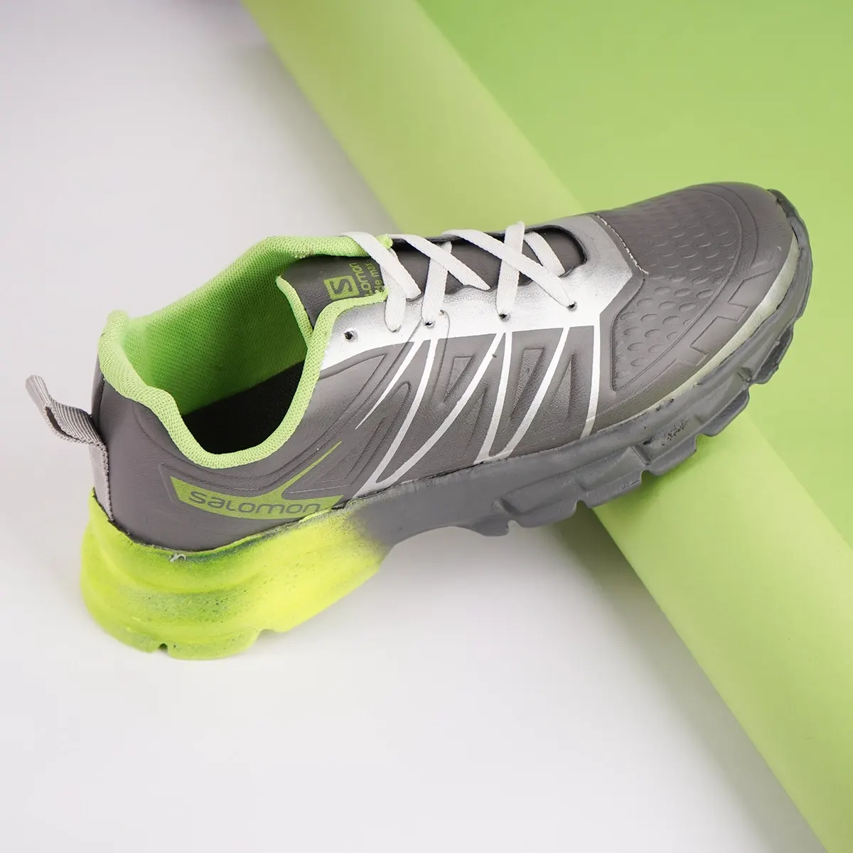 کفش ورزشی مردانه طوسی سبز مدل Simba