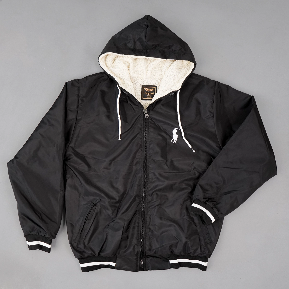 کاپشن مردانه مشکی داخل خز مدل P212