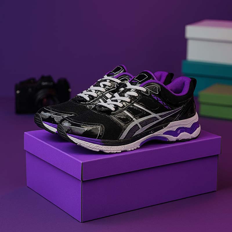 کفش ورزشی مردانه مشکی بنفش مدلRadman