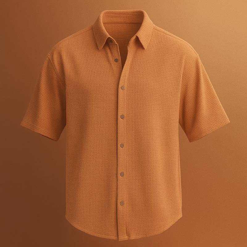 پیراهن مردانه باکسی سوزنی قهوه ای