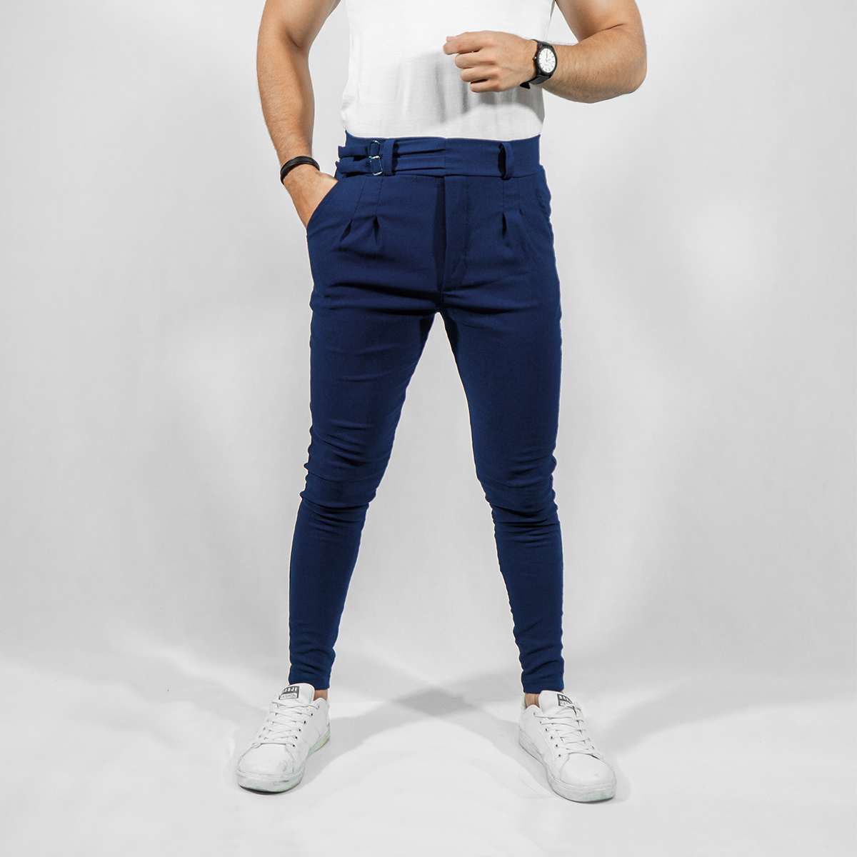 شلوار اسلش دو سکگ سرمه ای مردانه مدل Migel