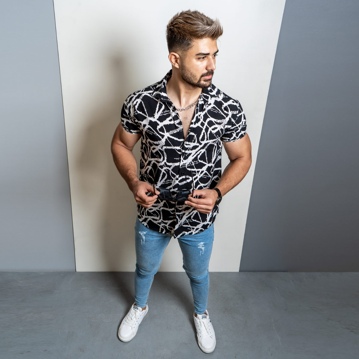 پیراهن هاوایی(T) مردانه مدل Galin