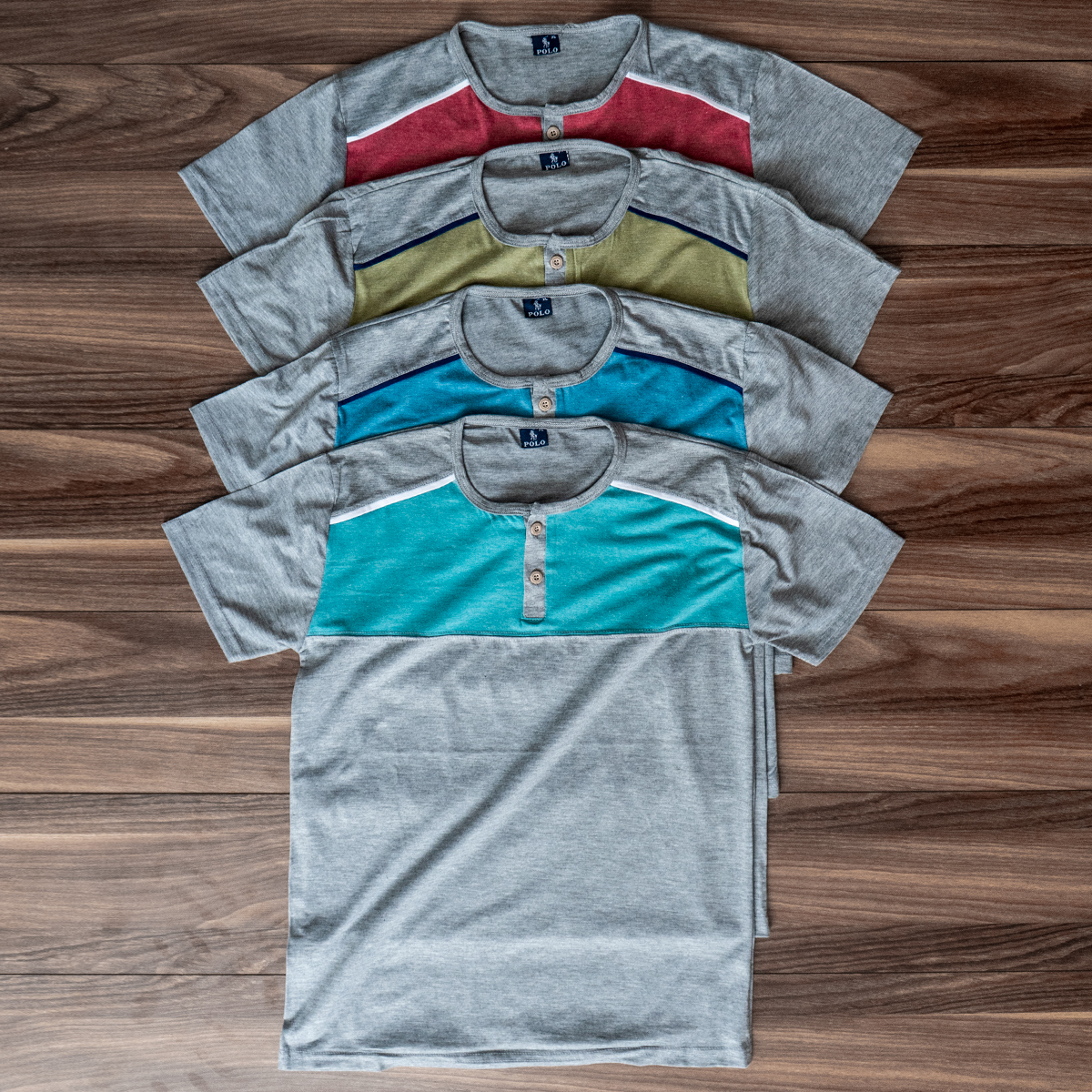 تیشرت مردانه طوسی تیره سبز مدل Ratim(T)