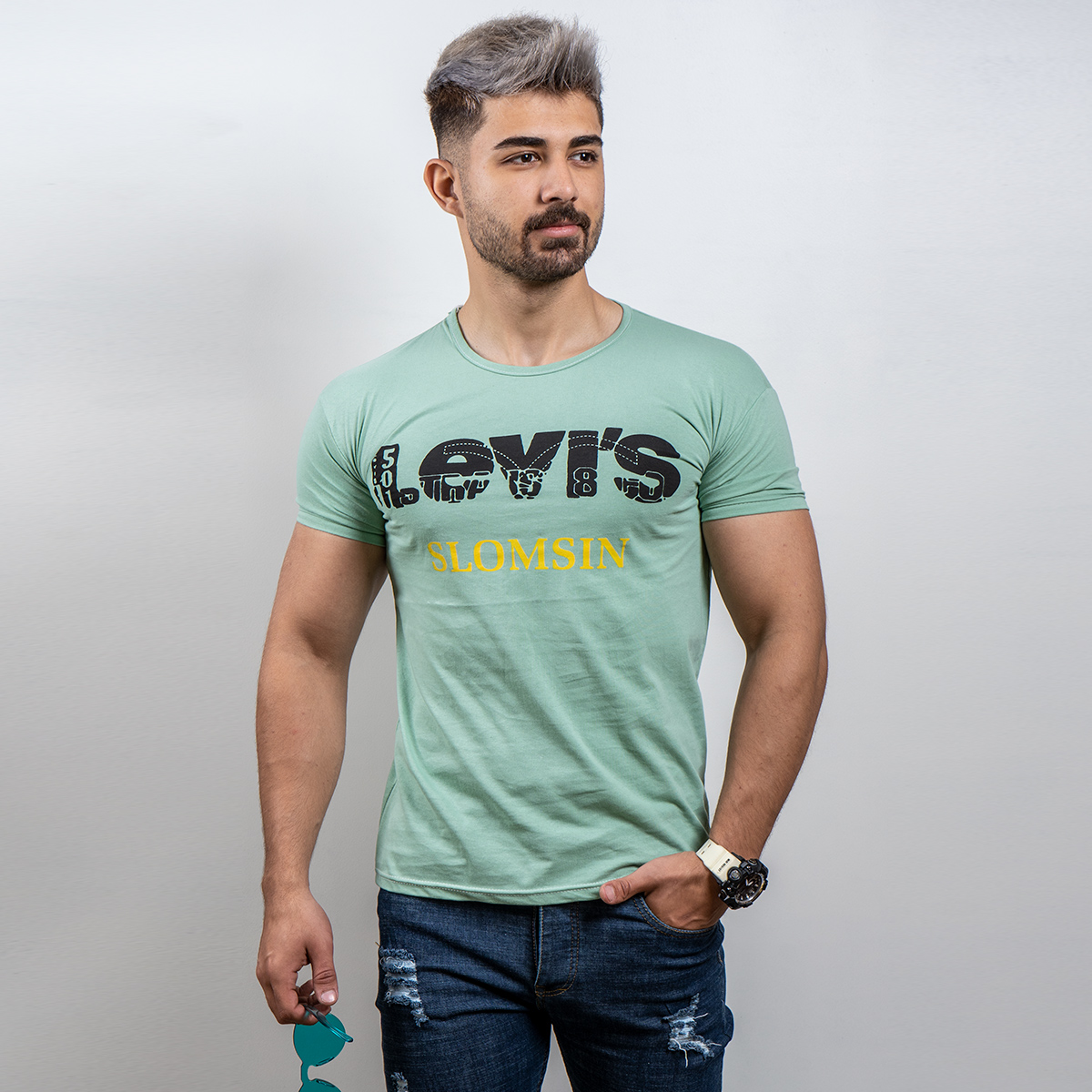 تیشرت Levis مردانه سبزکمرنگ مدل Tanim
