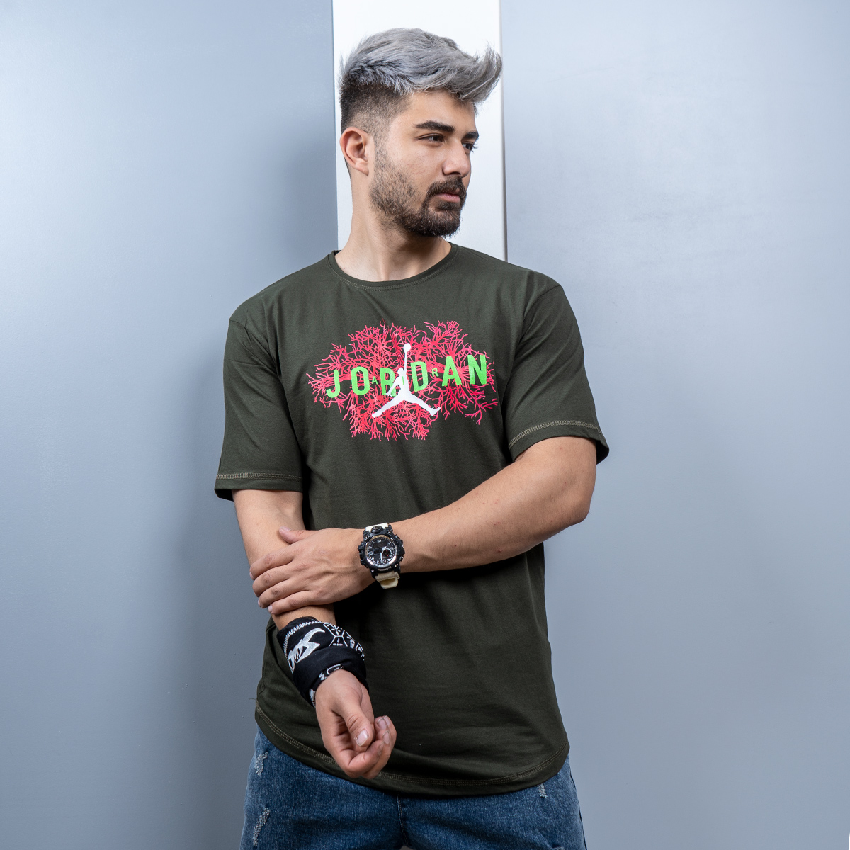 تیشرت Jordan مردانه سبز مدل SAMSEN
