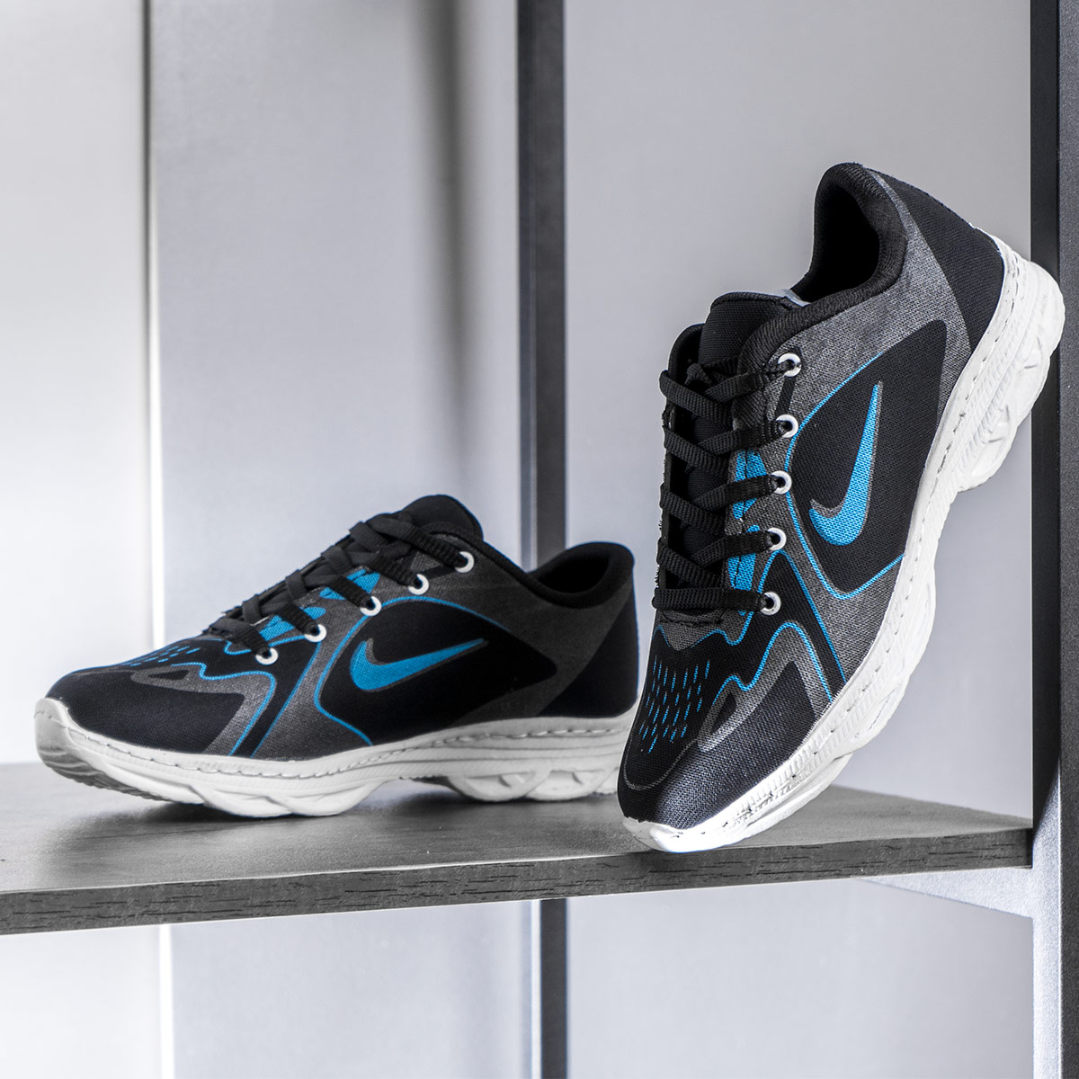 کفش ورزشی مشکی آبی مردانه مدل Miden(T)