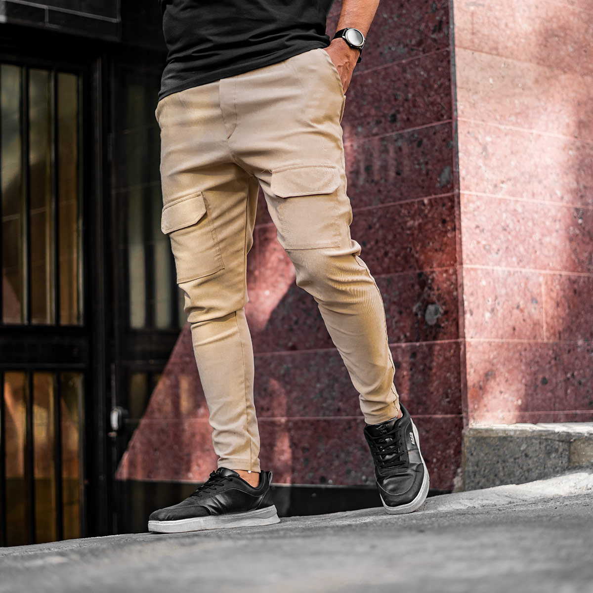 شلوار اسلش مردانه کرم مدل Kiyano